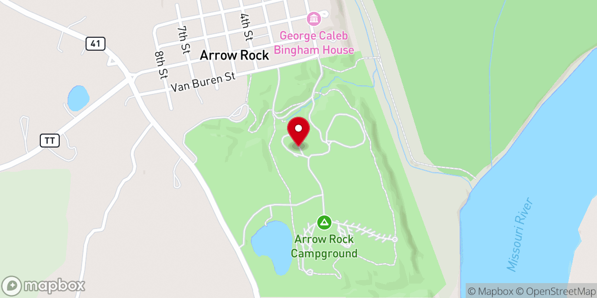 Map showing location of Arrow Rock State Historic Site