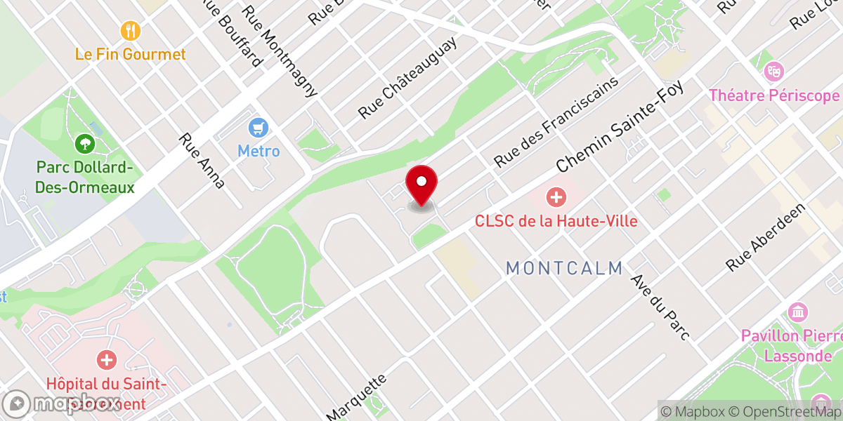 Map showing location of Saint Joseph’s Oratory of Quebec