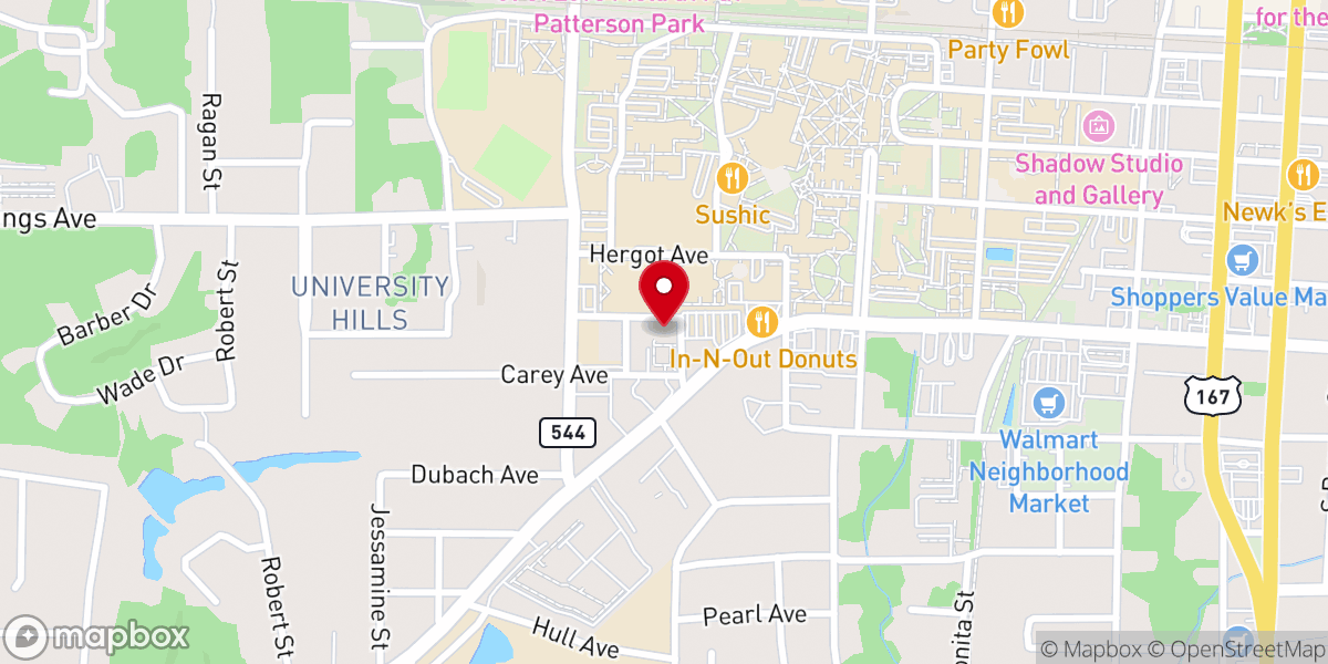 Map showing location of E. Donn Piatt Catholic Student Center