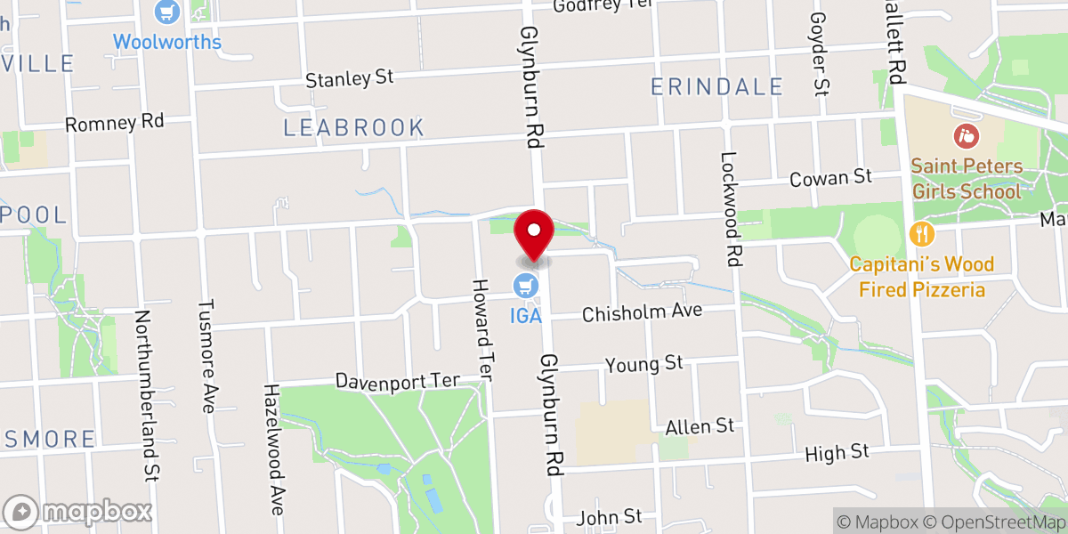 Map showing location of Knightsbridge Baptist Church