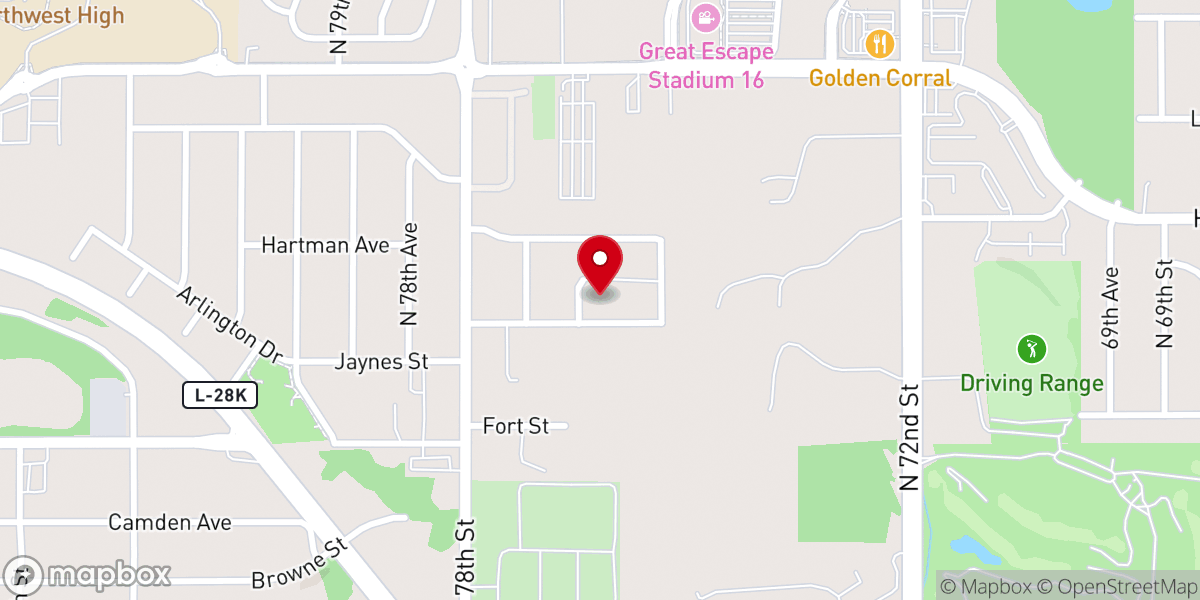 Map showing location of Jaynes Street Community Church of God
