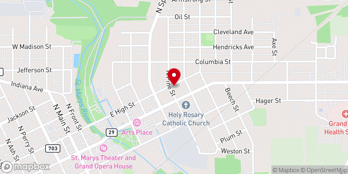Map showing location of First Friends Church