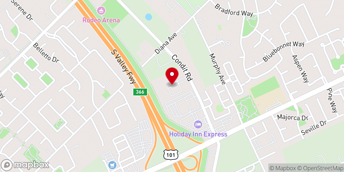 Map showing location of Morgan Hill Chrysler Dodge Jeep RAM Service Department