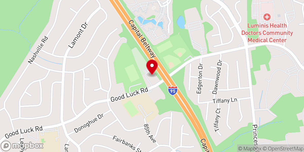 Map showing location of New Carrollton Bible Church