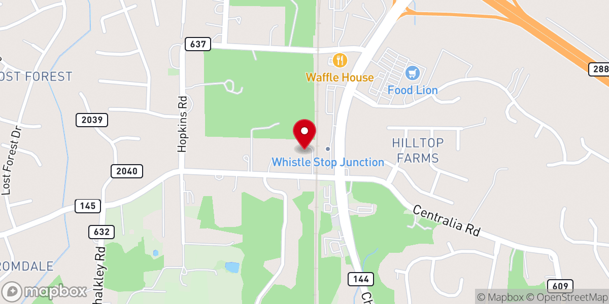 Map showing location of First Baptist Church