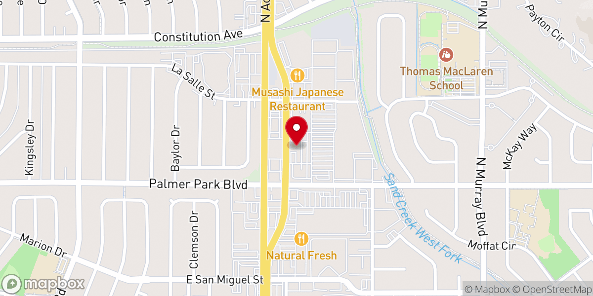 Map showing location of Newsong, a spirit filled church family in Colorado Springs