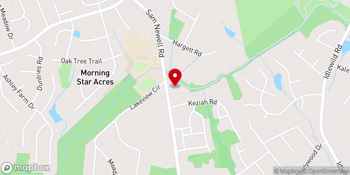 Map showing location of Charlotte Korean Seventh-day Adventist Church