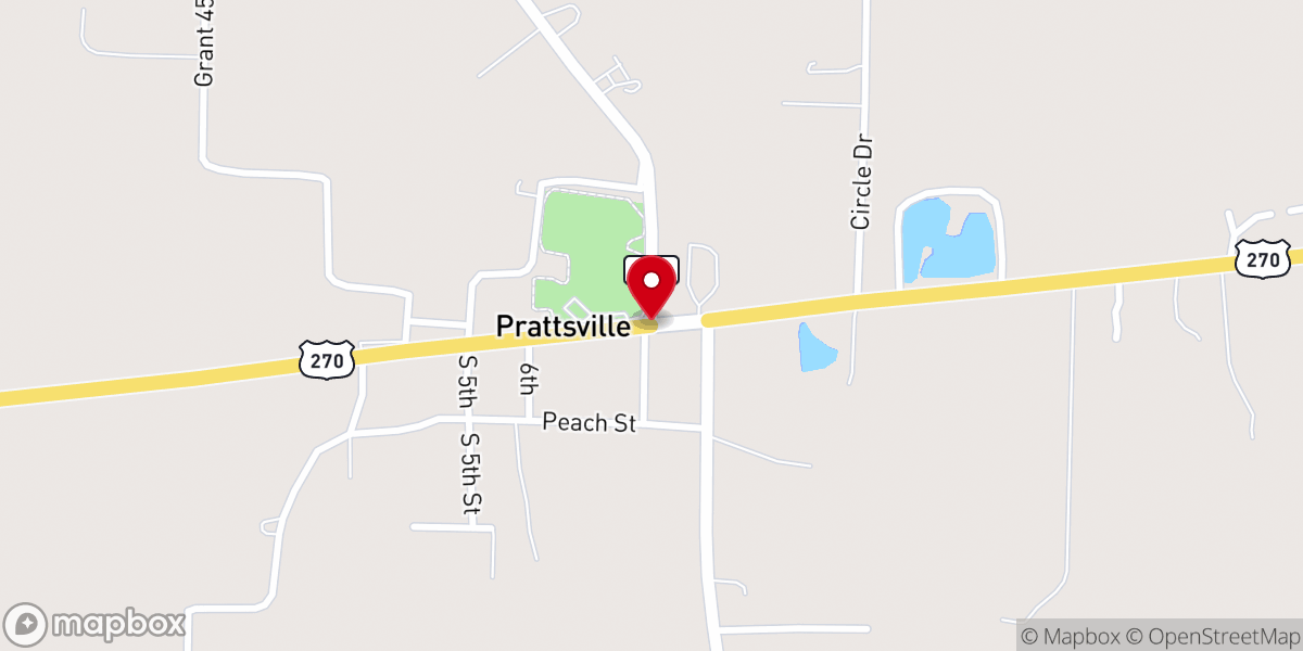 Map showing location of Prattsville