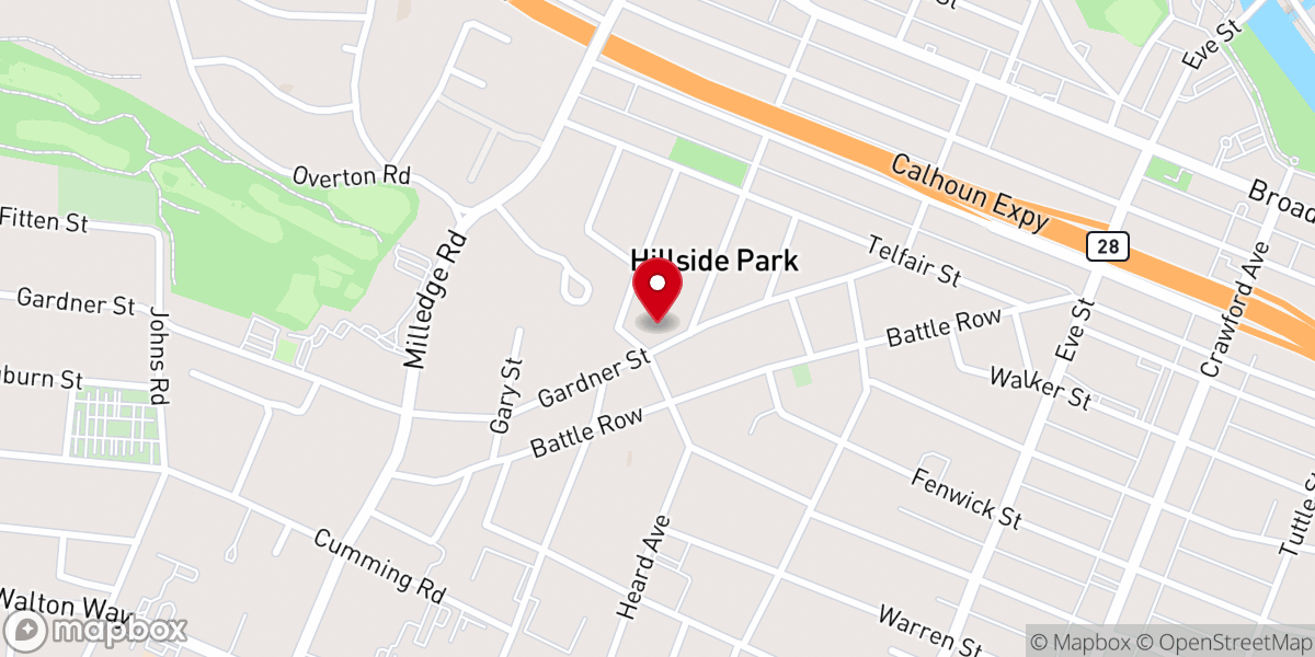 Map showing location of Church of God of Prophecy