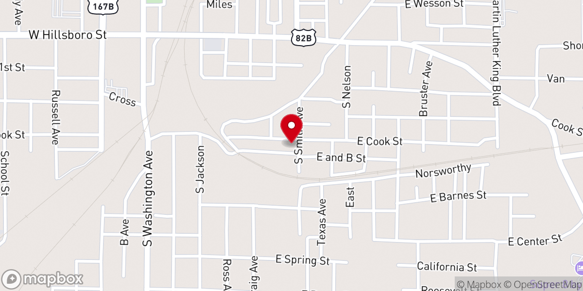 Map showing location of New Bethel Baptist Church