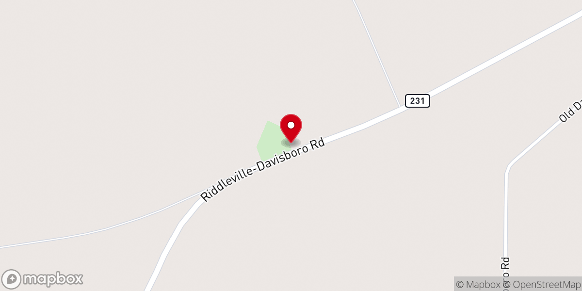 Map showing location of Pine Hill Baptist Church