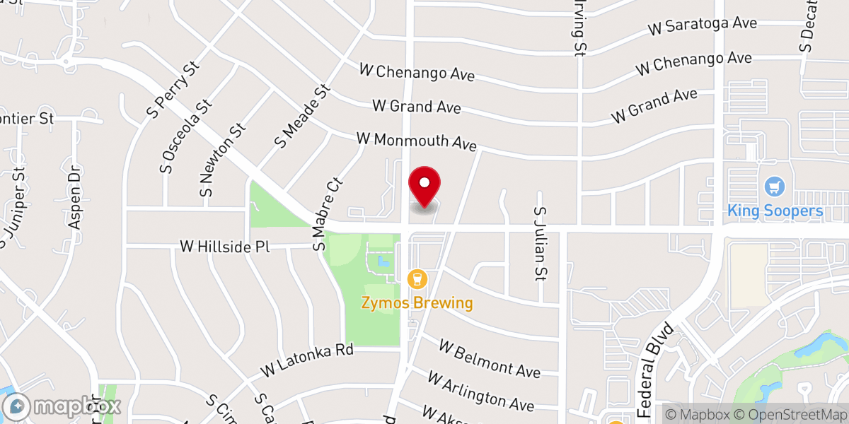 Map showing location of Centennial Lutheran Church