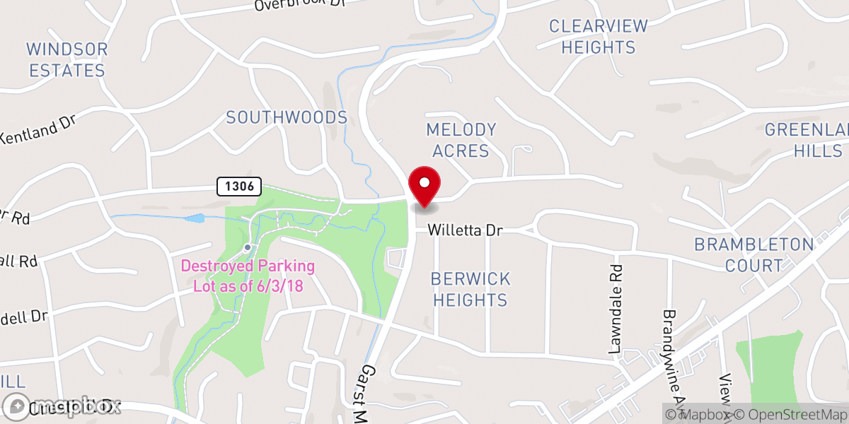 Map showing location of Garst Mill Presbyterian Church