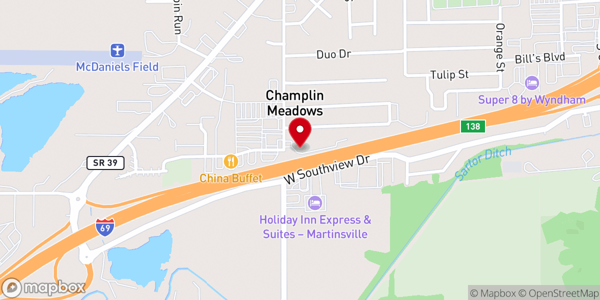 Map showing location of Martinsville Baptist Tabernacle