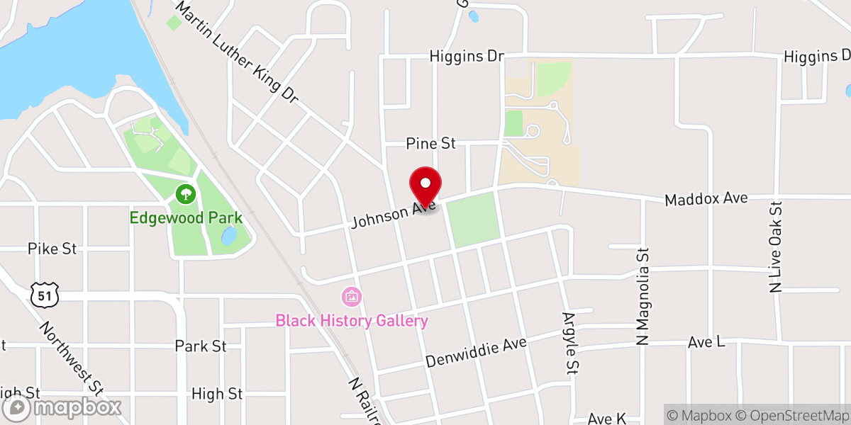 Map showing location of Mt Herman Missionary Baptist Church