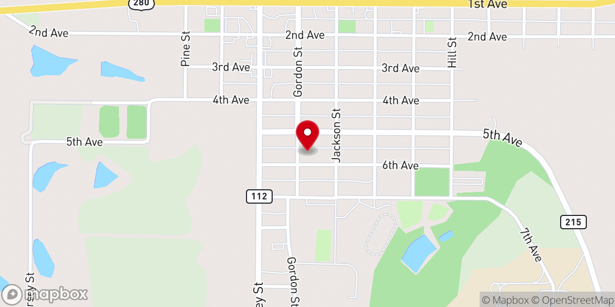 Map showing location of Rochelle United Methodist Church
