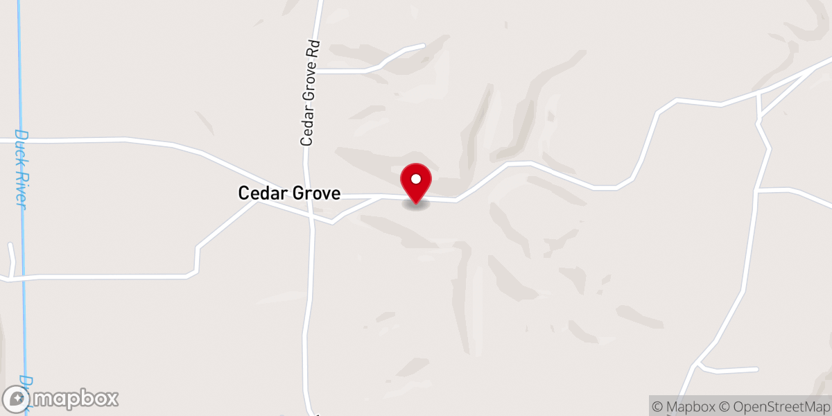 Map showing location of Cedar Grove Baptist Church