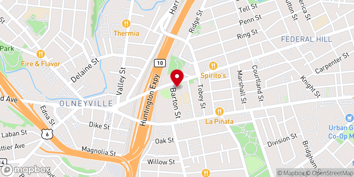 Map showing location of Church of St. Mary on Broadway