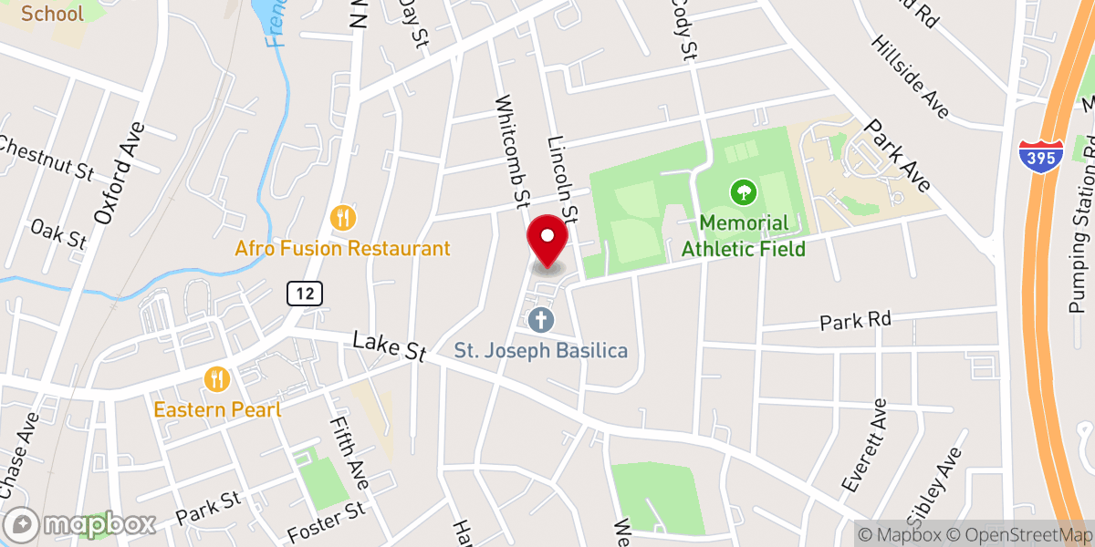 Map showing location of Saint Joseph Church