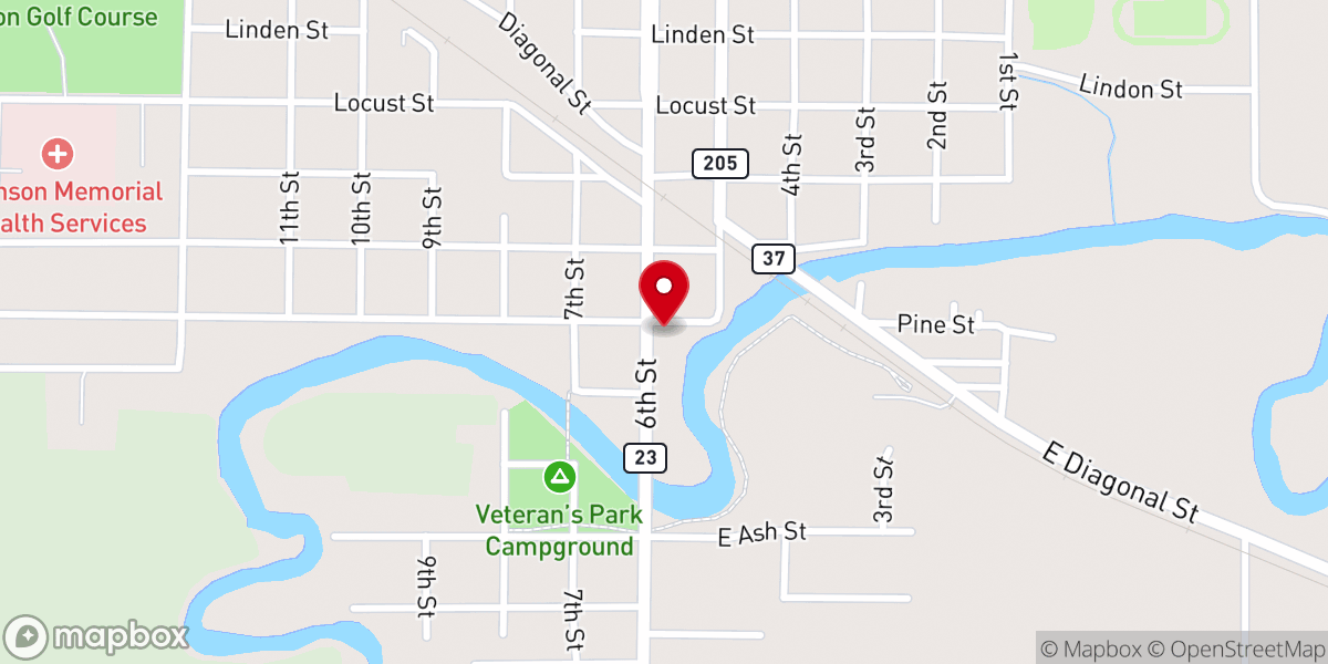 Map showing location of Dawson Chamber of Commerce