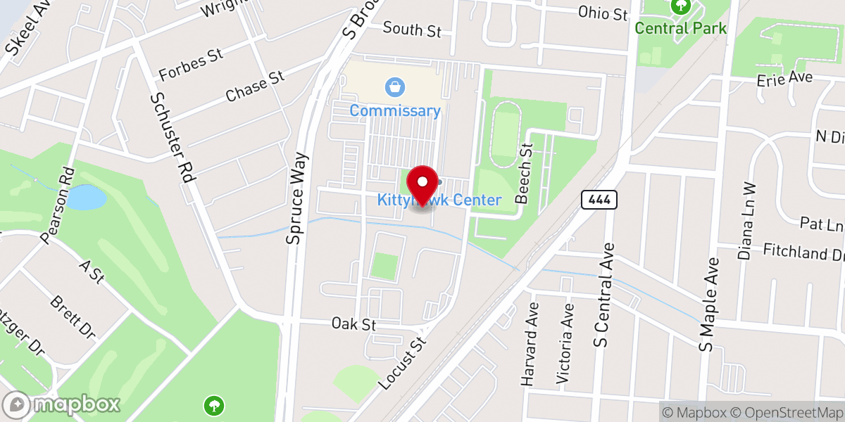 Map showing location of Kittyhawk Chapel