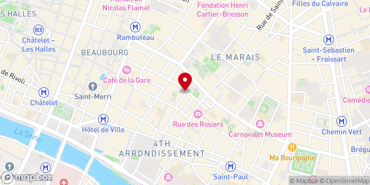 Map showing location of Chapelle Sainte Marie de Paris