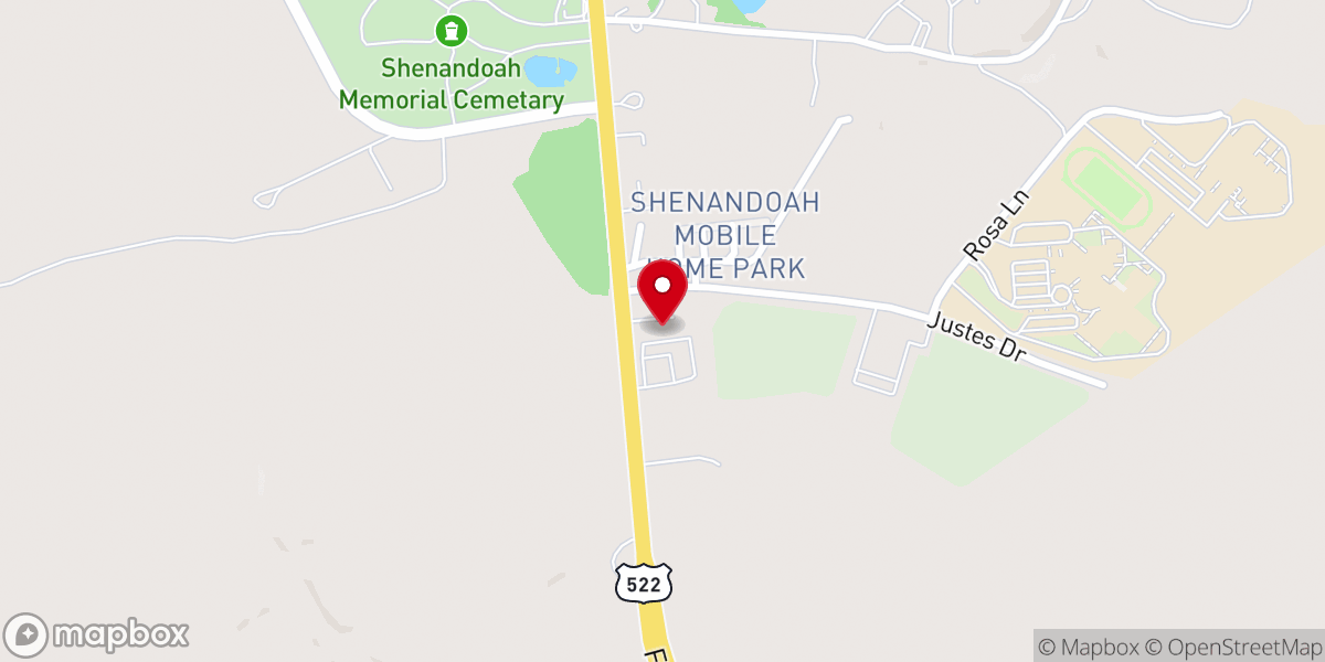 Map showing location of Winchester Baptist Church