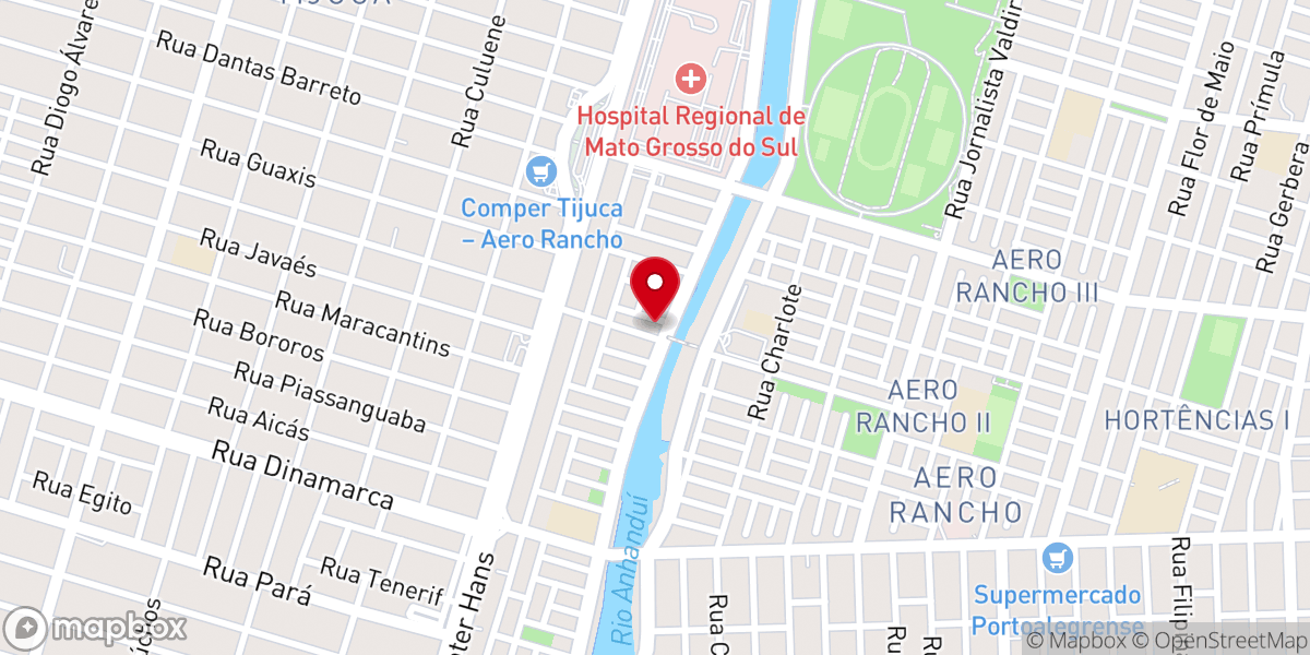 Map showing location of Igreja Batista Central no Aero Rancho