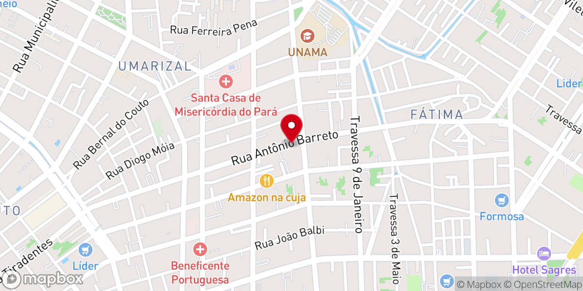 Map showing location of Igreja Cristo Vive Belém
