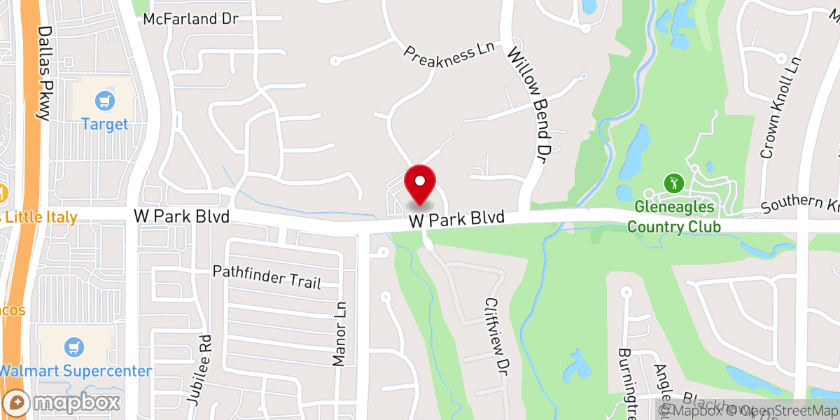 Map showing location of Willow Bend Church