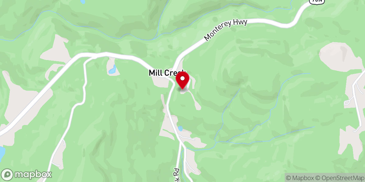 Map showing location of Mill Creek Baptist Church