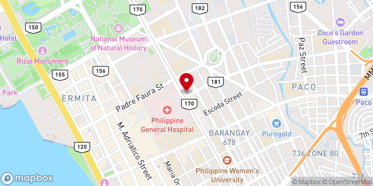 Map showing location of UCCP Cosmopolitan Church