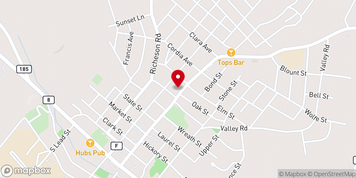 Map showing location of Rose of Sharon Apostolic Church