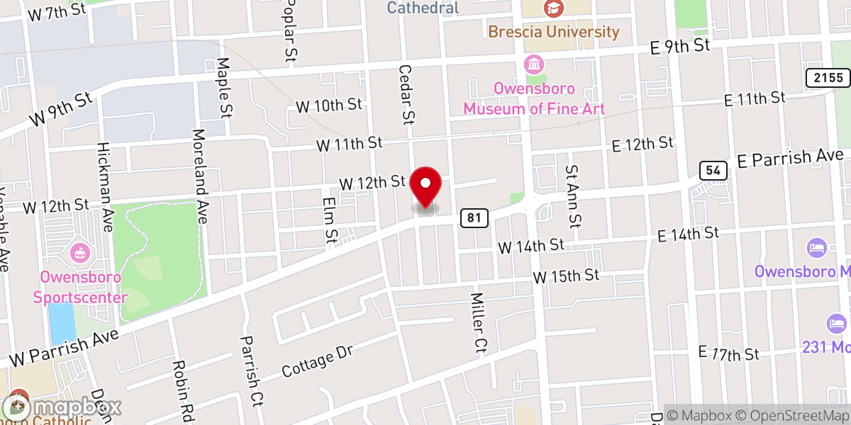 Map showing location of Unitarian Universalist Church