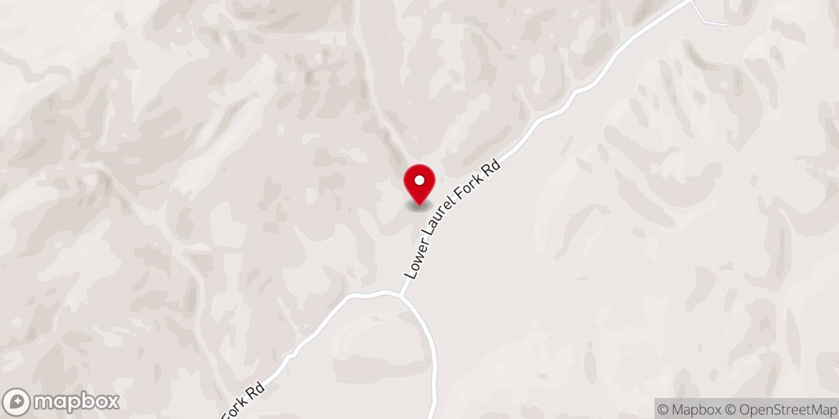 Map showing location of Lower Laurel Fork Church