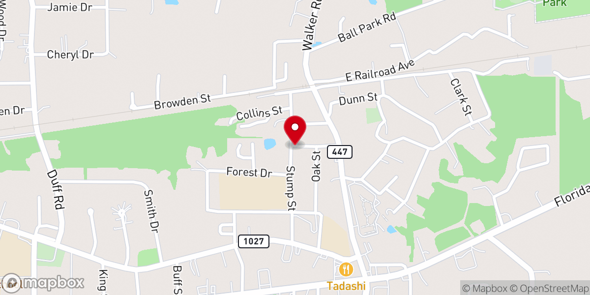 Map showing location of Hope Center Church