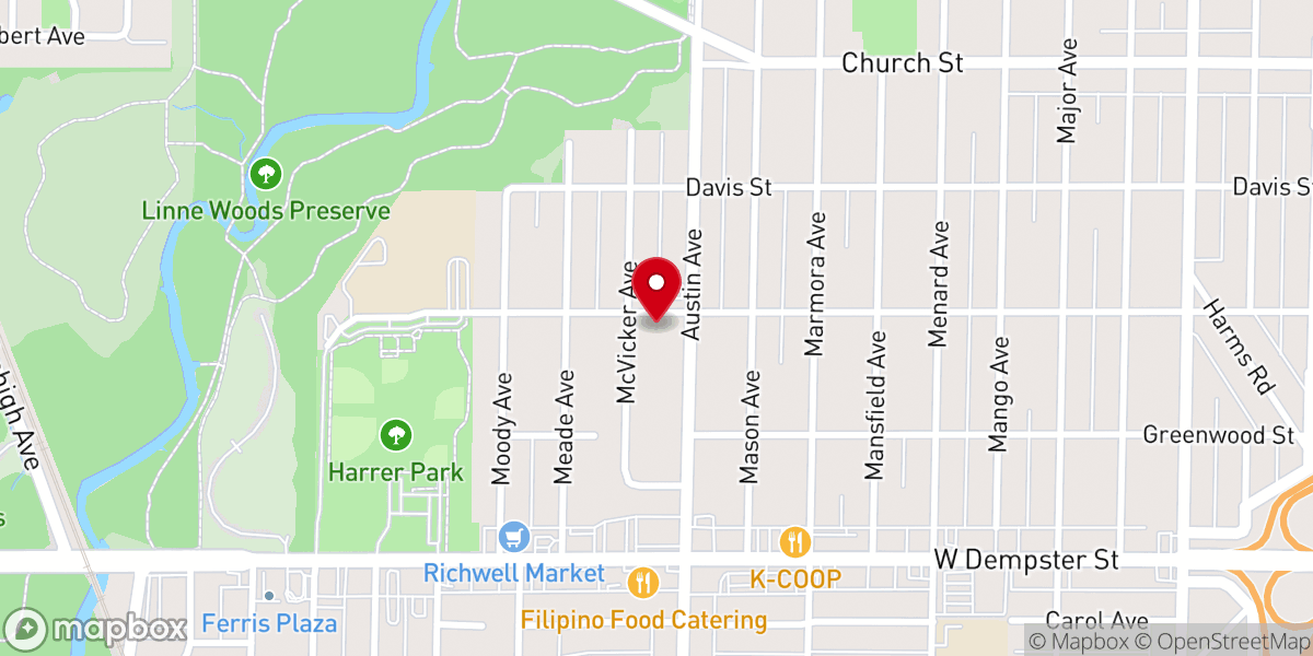 Map showing location of Morton Grove Community Church