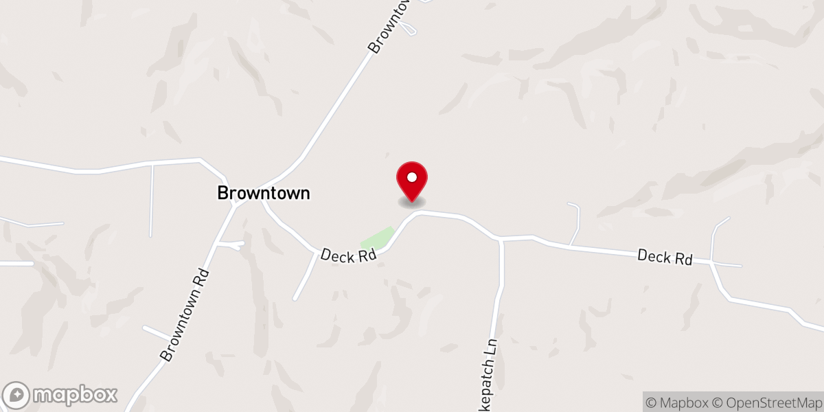 Map showing location of Brown's Chapel Church of God