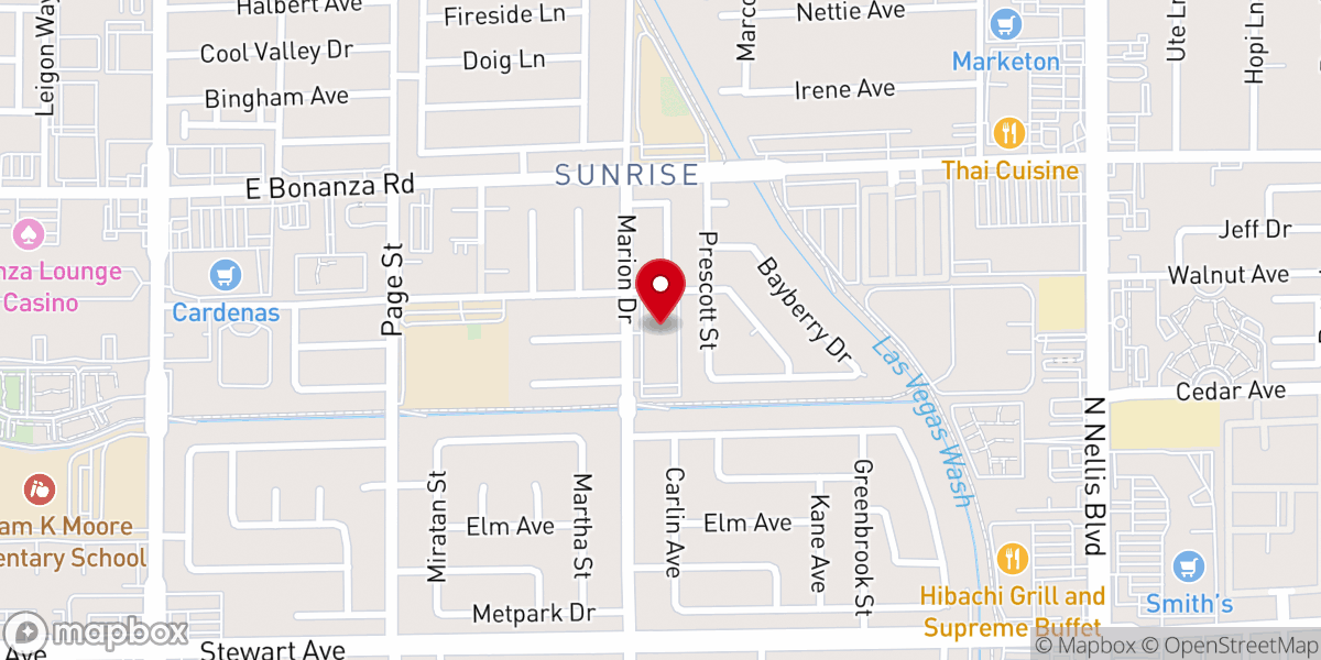 Map showing location of Unity Baptist Church