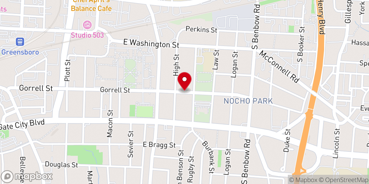 Map showing location of Old Saint Mary's Catholic Church