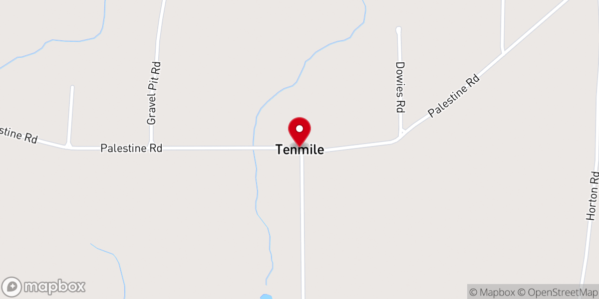 Map showing location of Tenmile