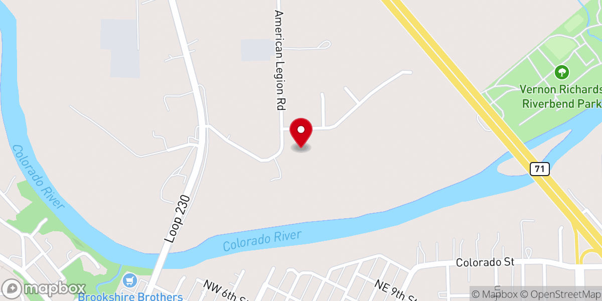Map showing location of American Legion Post 180