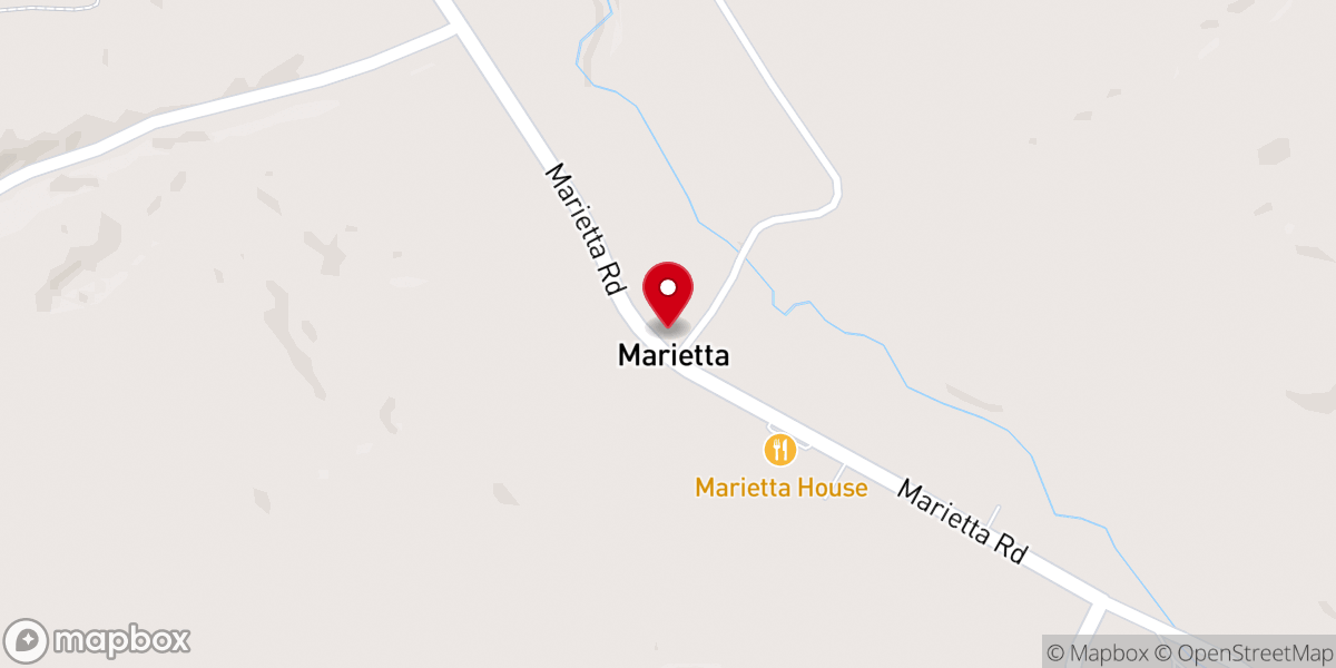 Map showing location of Marietta Bible Church