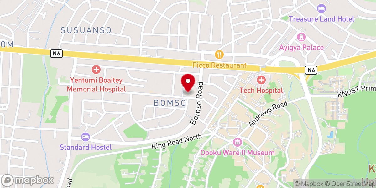 Map showing location of Church of Christ, Bomso