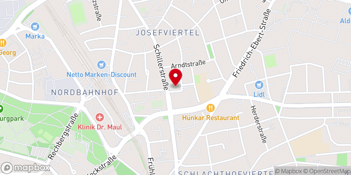 Map showing location of St. Josef