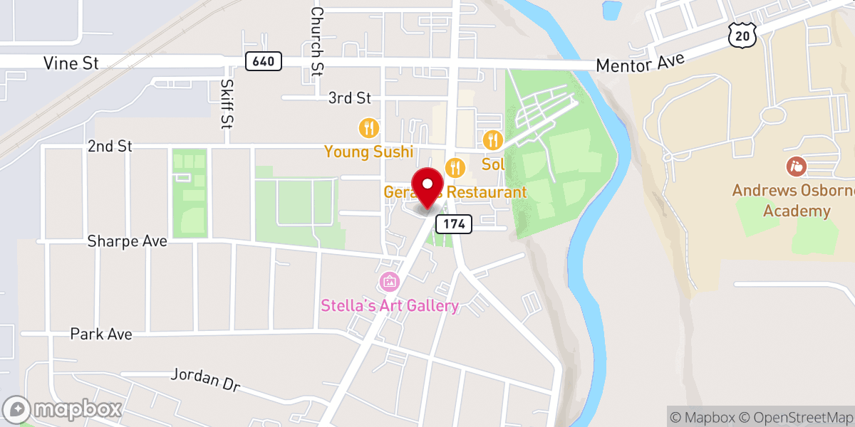 Map showing location of Christian Science Reading Room