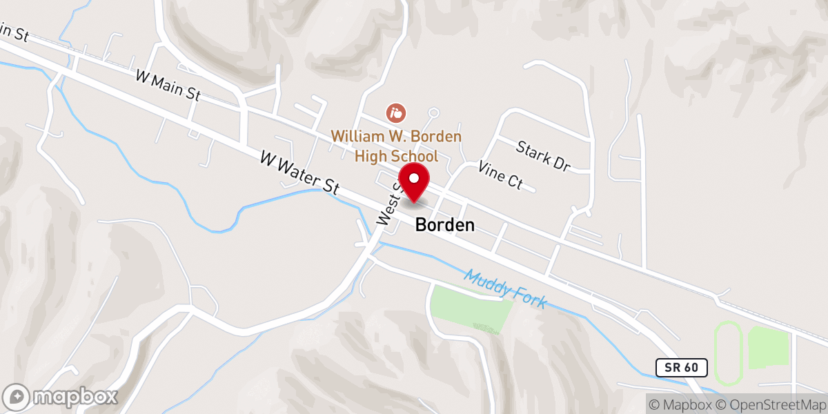 Map showing location of Boden Baptist Church