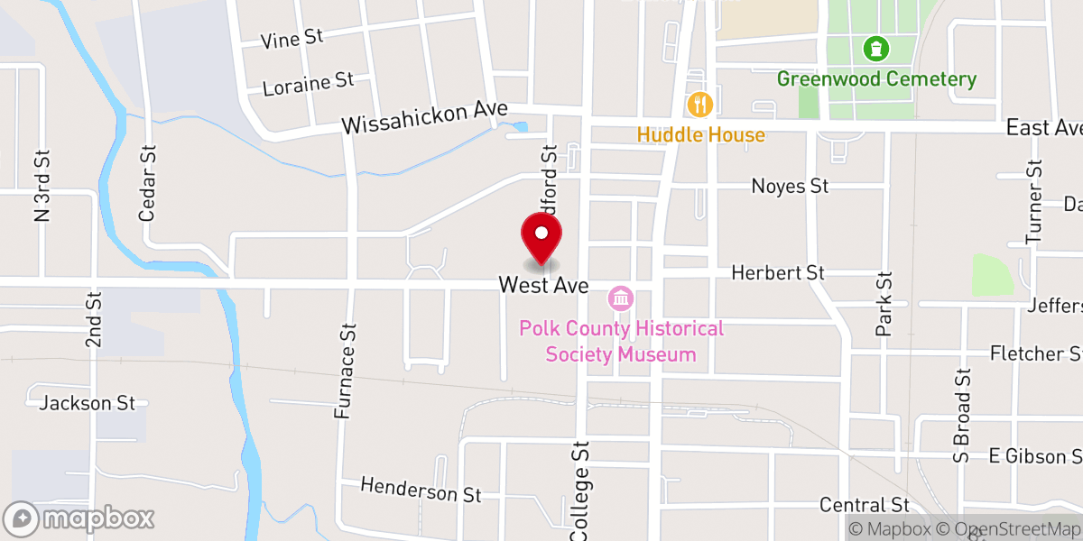 Map showing location of Saint James' Episcopal Church