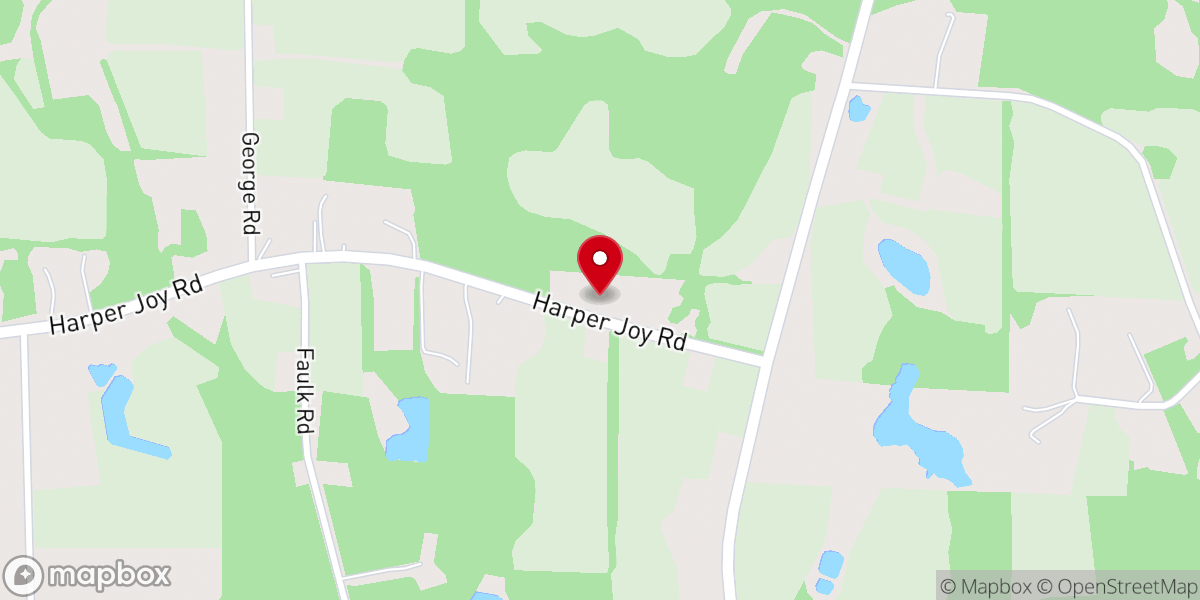 Map showing location of Harpers Joy Church