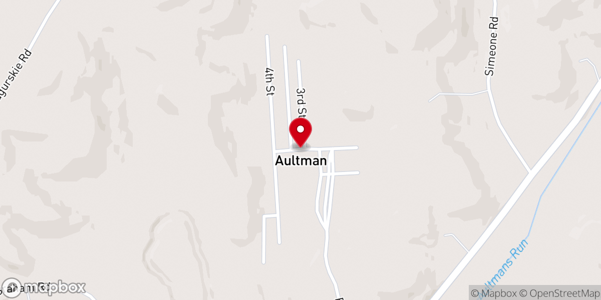 Map showing location of Aultman